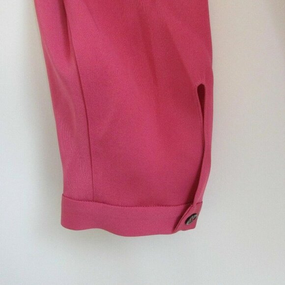 NWT PIAZZA SEMPIONE Fuchsia Silk Neck Jewelry Long Sleeve Blouse Top 44/10 - Picture 4 of 6